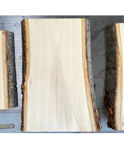 Pieza único de madera maciza de tilo con corteza, para pirograbado,  22x30,8 cm