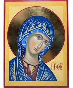 Icona dipinta, Volto Madre di Dio (Duccio) 18x24 cm