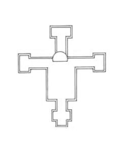 Croix Giunta Pisano S. Domenico, avec cadre creusée, aurèole, enduite