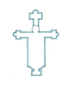 Croix di Sarzana, avec cadre creusée,aurèole, clipeus, brute