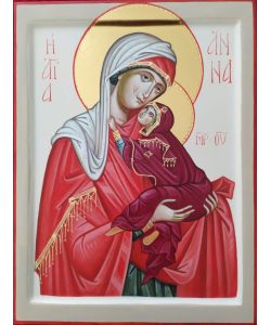 Icona dipinta, Sant'Anna con Maria 24x32 cm