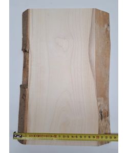 Pezzo unico in legno massiccio di acero con corteccia, per pirografia, 23,5x33 cm
