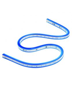 Curvilinee flessibile su un lato in mm e dall'altro in pollici, 40 cm- 15,8 inch