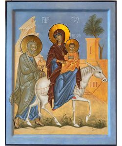 Ikone der Flucht nach Ägypten Heilige Familie 35x45 cm