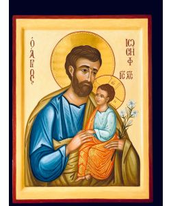 Icône de Saint Joseph et l'enfant Jésus 24x32 cm