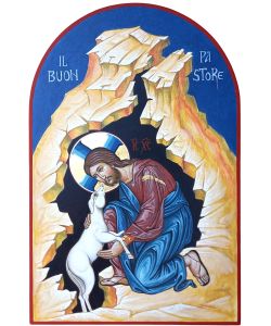 Icona Buon Pastore 20x30 cm con arco