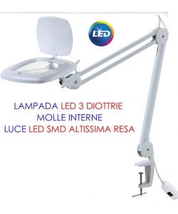 Lampe LED avec lentille rectangulaire 17x10 cm 3 dioptries de grossissement