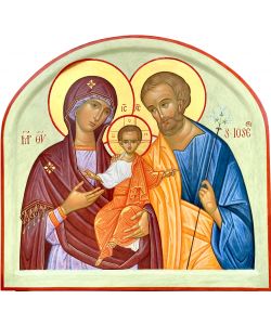 Icona Santa Famiglia, 35x33 cm arco